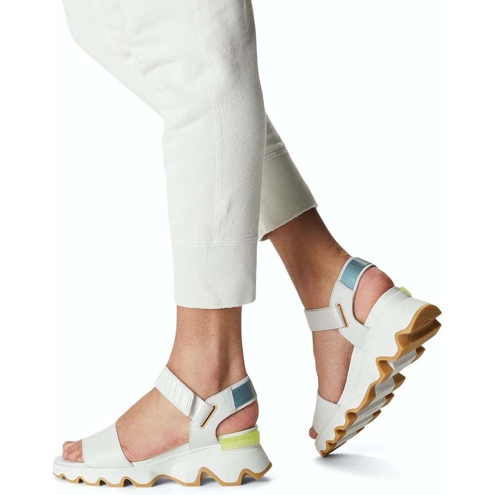 Sorel Kinetic Impact Sandals Sea Salt White Yellow US Size 11 Chunky Sporty